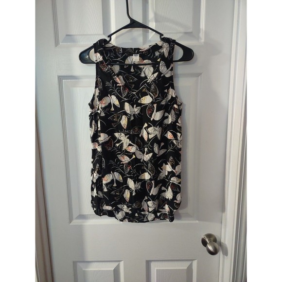 Old Navy Top Size M Black Multicolor Sleeveless Dove Theme - Picture 1 of 8